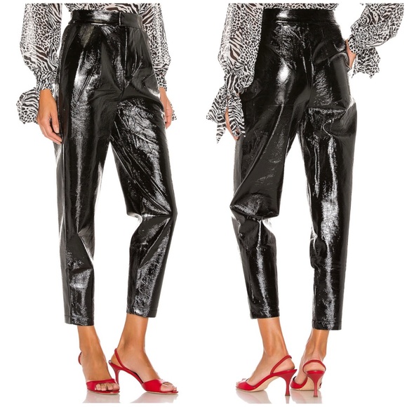 L'Academie Pants - L'Academie The Arielle Pant in Black Faux Leather